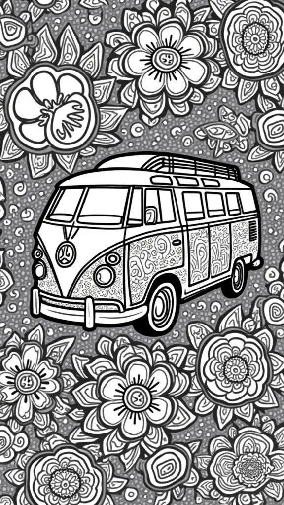 printable hippie coloring pages